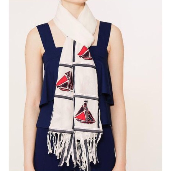 Tory Burch Sailboat Scarf - Picture 1 of 6